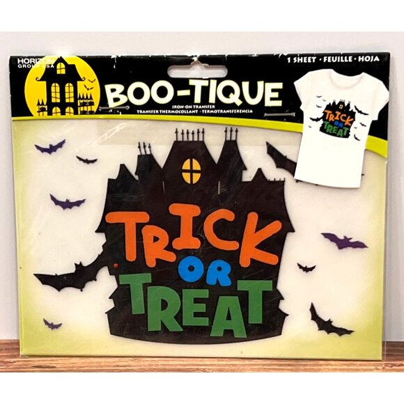 Boo-Tique Iron on Transfer Trick Or Treat By Horizon Group MST26301-123 - Picture 1 of 3